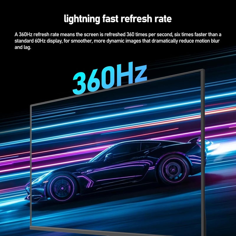 Gawfolk شاشة ألعاب Gawfolk QD OLED مقاس 27 بوصة 2K 360 هرتز QHD (2560 × 1440) 0.03 مللي ثانية (GTG) PIP PBP 99% DCI-P3 HDR400 نسبة تباين 1.5 مليون:1 FreeSync قابلة لتعديل الإمالة والارتفاع والدوران - Image 3