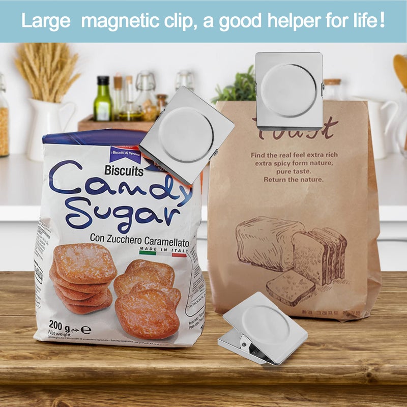 FINDMAG 4 Pack Clip Magnets 2.2 Inch Extra Large Magnetic Clips Heavy Duty, Office Magnetic Clips, Clip Magnets for Home, Office, Whiteboard, Kitchen etc. - Image 5