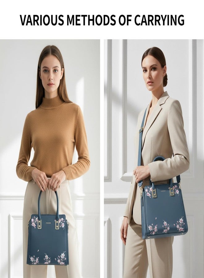 Pomelo Best Purses and Handbags for Women, PU Leather Tote Shoulder Bag Satchel Top Handle for ladies, Blue - Image 2