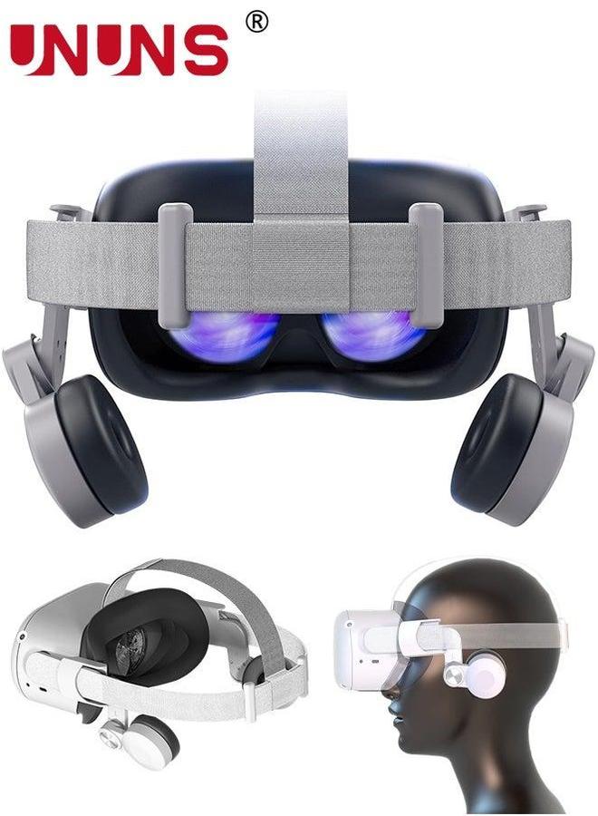 UNUNS Headphone Case Compatible Meta Quest 2,Adjustable Replacement Oculus 2 Accessories,Wireless Original Sound Earphones For 2,White Headphones - Image 1
