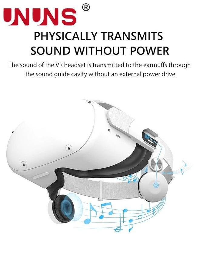 UNUNS Headphone Case Compatible Meta Quest 2,Adjustable Replacement Oculus 2 Accessories,Wireless Original Sound Earphones For 2,White Headphones - Image 2