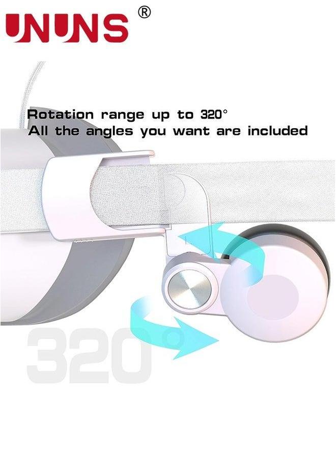 UNUNS Headphone Case Compatible Meta Quest 2,Adjustable Replacement Oculus 2 Accessories,Wireless Original Sound Earphones For 2,White Headphones - Image 4