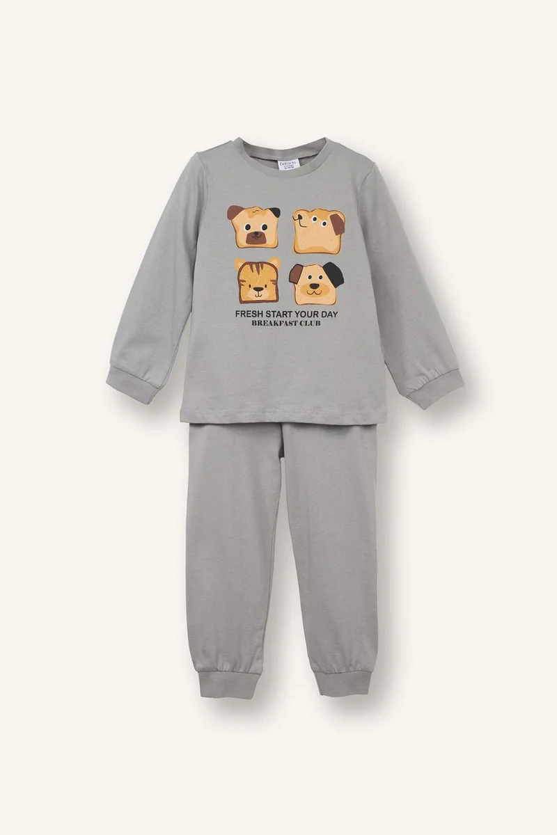 ديفاكتو Baby Boy 2 piece Regular Fit Printed Cotton Pyjamas Set
