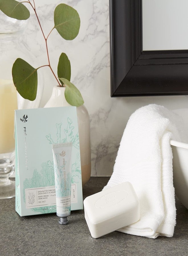 Pre de Provence Gift Set Collection 150 Gram Soap Bar & 1 fl oz Hand Cream, Sea Salt - Image 5