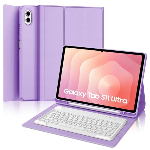 BORIYUAN Case Keyboard for Samsung Galaxy Tab S11 Ultra 14.6 inch, Galaxy Tablet S11 Ultra Folio Cover with S Pen Holder, Magnetically Detachable Wireless Keypad for Samsung Tab 14.6'' SM-X930/X936B 2025 - Image 1