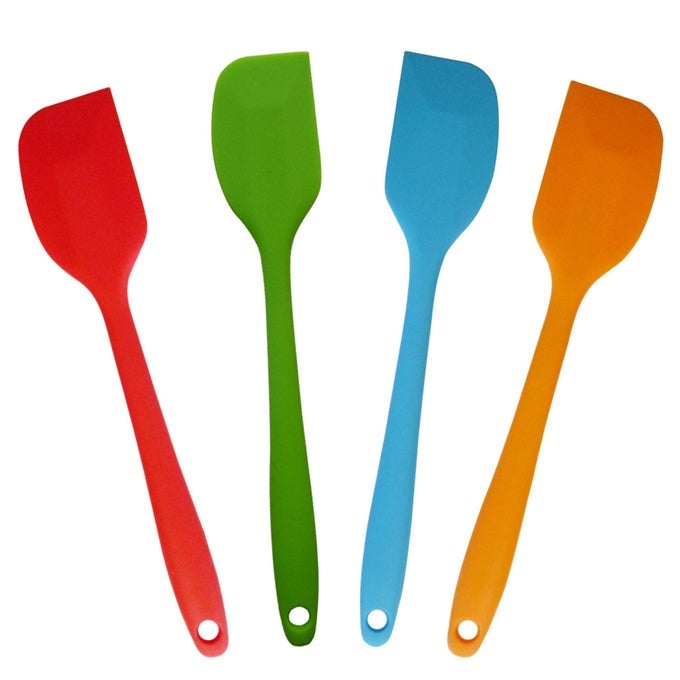 4 PCS SILICONE SPATULAS RUBBER SPATULA HEAT RESISTANT SEAMLESS ONE PIECE DESIGN FLEXIBLE SCRAPERS BAKING MIXING TOOLSMALL