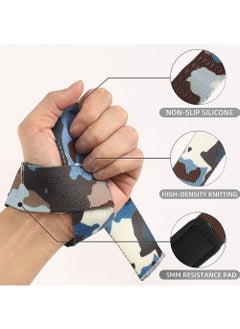 Rock Pow Cotton Hard Pull Wrist Lifting Straps Grips Band Deadlift Straps with Neoprene Cushioned Wrist Padded and Anti Skid Silicone for Weightlifting Bodybuilding Xfit Strength Training  - Image 2