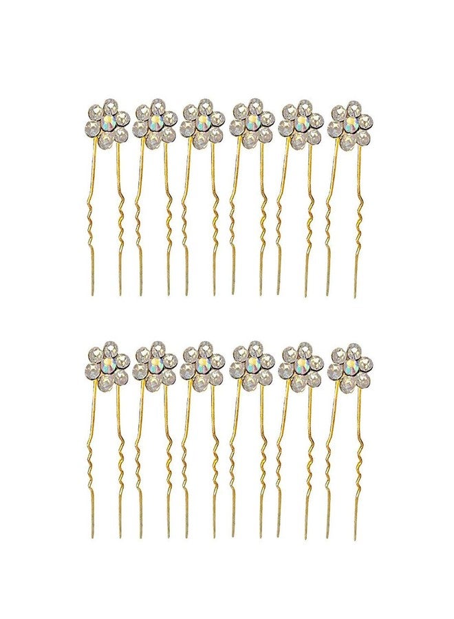 غلان دبابيس شعر جودا بتصميم تقليدي من جلان، دبابيس شعر للبنات، إكسسوارات شعر ذهبية اللون للنساء (مجموعة من 12 قطعة) (دبابيس جودا 5) - Image 1