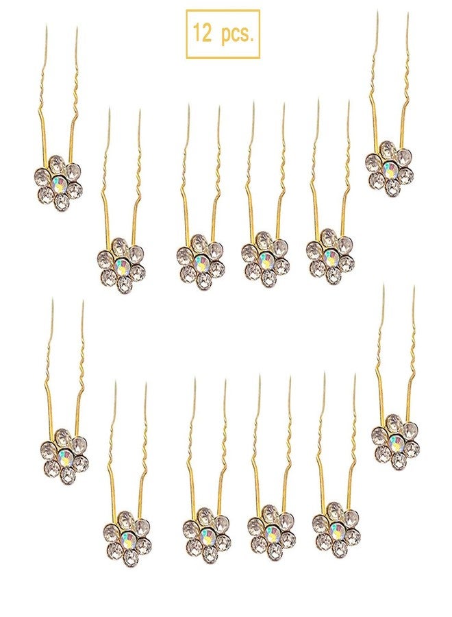 غلان دبابيس شعر جودا بتصميم تقليدي من جلان، دبابيس شعر للبنات، إكسسوارات شعر ذهبية اللون للنساء (مجموعة من 12 قطعة) (دبابيس جودا 5) - Image 5