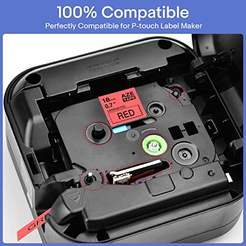 GREENCYCLE 6 Pack 18mm 0.7 Inch Laminated Multi Color Tape Compatible for Brother P-Touch TZe TZ Tape TZe-241 141 441 541 641 741 18mm Label for PT-D400 D410 D600 D610BT Label Maker - Image 2