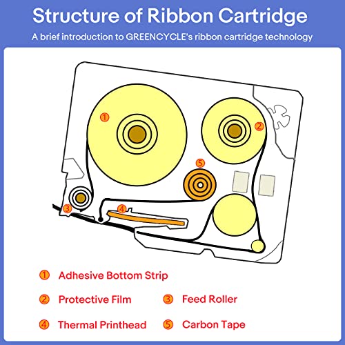 GREENCYCLE 6 Pack 18mm 0.7 Inch Laminated Multi Color Tape Compatible for Brother P-Touch TZe TZ Tape TZe-241 141 441 541 641 741 18mm Label for PT-D400 D410 D600 D610BT Label Maker - Image 5