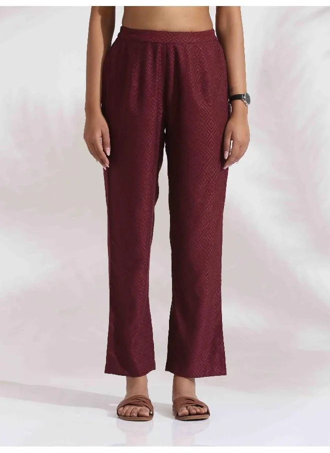 trueBrowns trueBrowns Maroon Dobby Co-ord Set