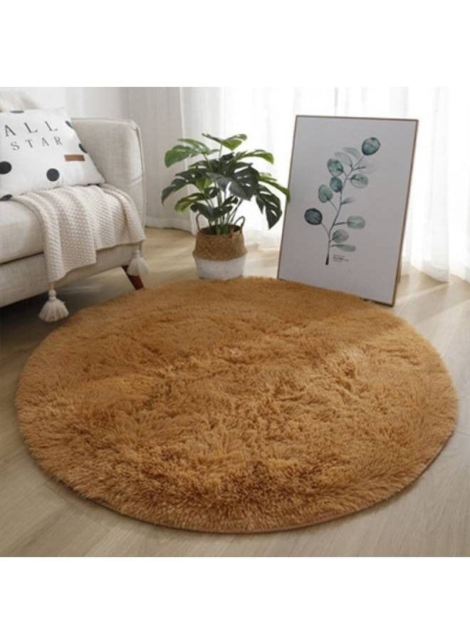 fashionhome Multipurpose Use Floor Mat Luxurious Super Soft Fur Living Room Non Skid Microfiber Plush Bedroom Super Absorbent Rug Fluffy Warm Winter Round Mat Home Decoration Doorway Kitchen Bathroom Rug for Home and Office 100x100  - Image 1
