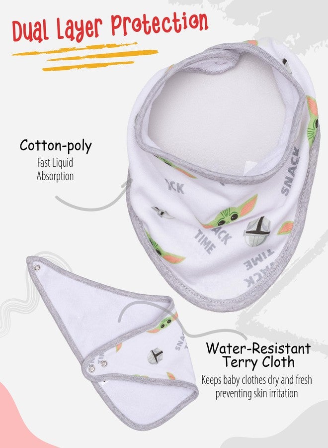 STAR WARS Baby Boys Baby Yoda Bandana Bibs 3 Pack Set for Feeding, Teething, and Drooling (Green/White/Grey, 0-12 Months) - Image 3