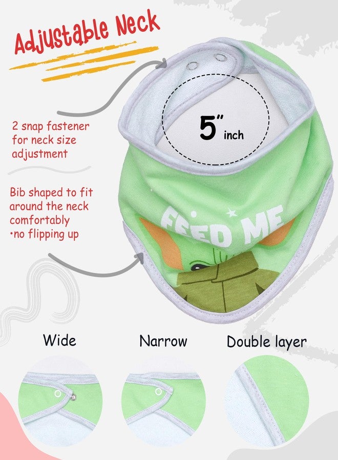 STAR WARS Baby Boys Baby Yoda Bandana Bibs 3 Pack Set for Feeding, Teething, and Drooling (Green/White/Grey, 0-12 Months) - Image 2