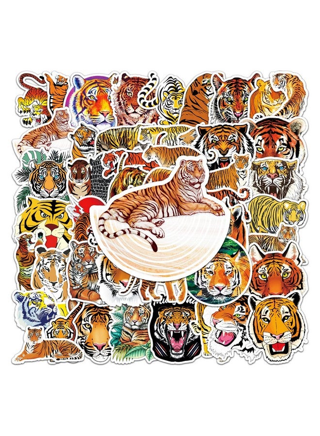 Ash & Roh Cute Cartoon Stickers for Kids, 50 Pcs Cute Stickers for Water Bottles - Cute Stickers Pack Gift for Kids Teen Birthday Party (Tiger) - Image 2