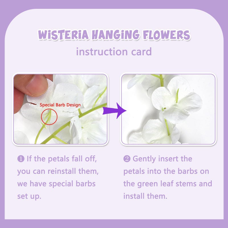 Luerbi 12 Pack Light Purple Wisteria Hanging Flowers Garland  3.77 Ft Light Purple Artificial Wisteria Flower Vines  Fake Light Purple Wisteria  Purple Flower Vines for Backdrop  Hanging Flower Garland Decor - Image 4