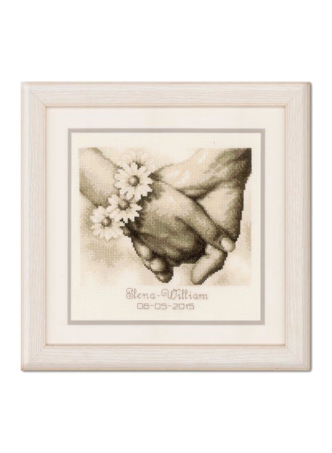 Vervaco Counted Cross Stitch Kit, 8,4 x 8,4 inch, Just Married - Image 1