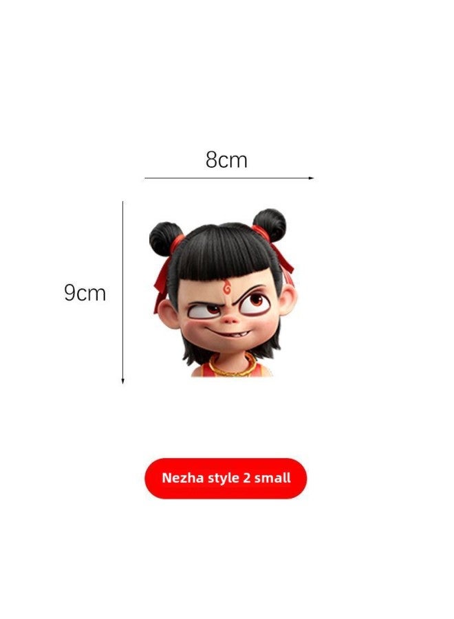 Nezha Devil Boy Sea-making Personality Car Sticker Car Motorcycle Glass Rear Gear Body Trunk Waterproof Sticker Decoration-Color:Nezha Style 2 -Size:Default Items  - Image 1