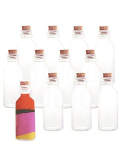 ArtCreativity ArtCreativity Plastic Sand Art Bottles with Corks - Pack of 12-2oz Clear Containers for Sand Art, Message in a Bottle, Wedding Invitations, Fun Arts and Crafts Supplies for Kids - Sand not Included…  - Image 1