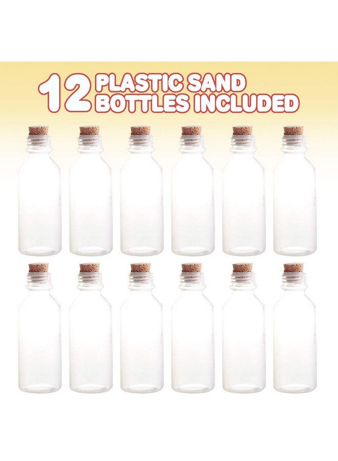 ArtCreativity Plastic Sand Art Bottles with Corks - Pack of 12 - 2oz Clear Containers for Sand Art, Message in a Bottle, Wedding Invitations, Fun Arts and Crafts Supplies for Kids - Sand not Included… - Image 2