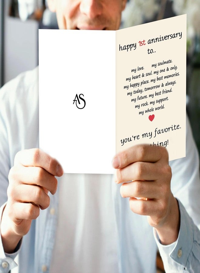 Asmallgf Happy 1 Year Wedding Anniversary Card for Her Him, Funny Gifts for 1st Boyfriend Girlfriend Anniversary, Paper Anniversary for Husband Wife - Image 4