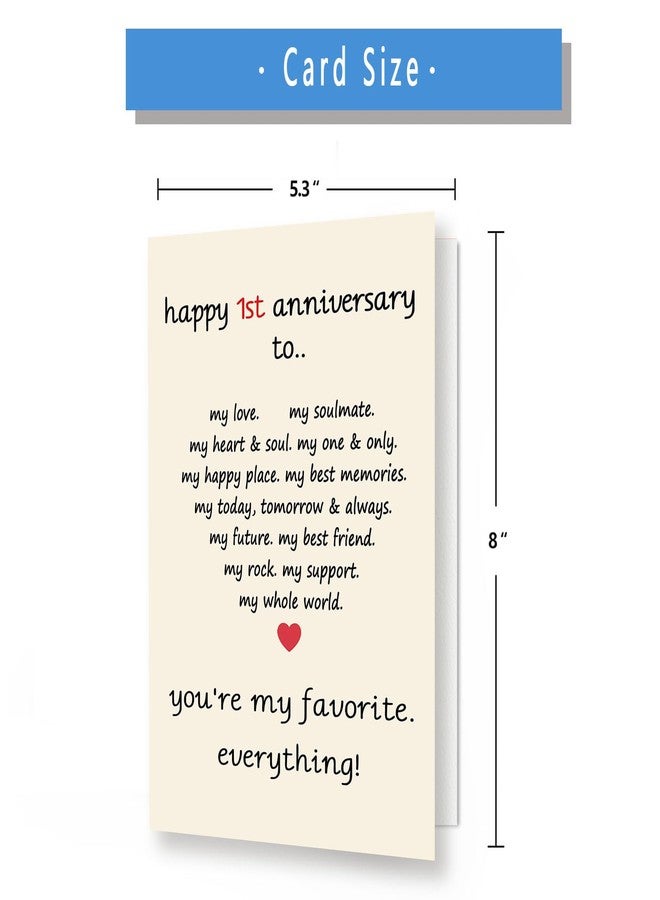 Asmallgf Happy 1 Year Wedding Anniversary Card for Her Him, Funny Gifts for 1st Boyfriend Girlfriend Anniversary, Paper Anniversary for Husband Wife - Image 2