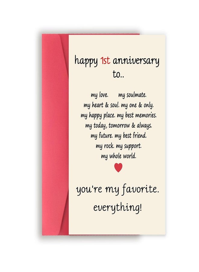 Asmallgf Happy 1 Year Wedding Anniversary Card for Her Him, Funny Gifts for 1st Boyfriend Girlfriend Anniversary, Paper Anniversary for Husband Wife - Image 1