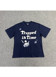 Broken Planet Unisex Tee with Foam Print Dark blue