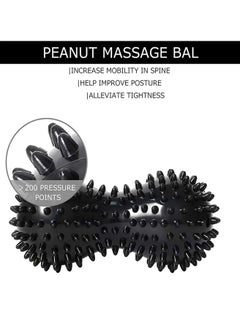 KHAJUL 2-Piece Deep Tissue Peanut Massage Balls for Rear Foot Plantar Fasciitis Full Body Muscle Therapy, Relieve Strength Exercise Body (Dark Blue + Black)  - Image 4