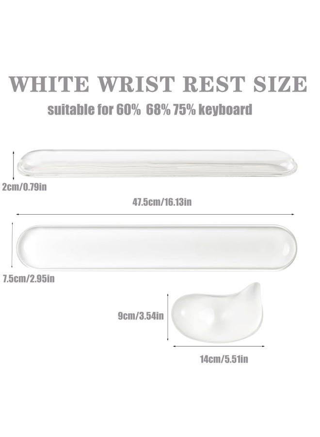 Sumgsn Gel Keyboard and Mouse Wrist Rest Set –White Clear Wrist Rest for Computer Keyboard 60%/68%/75%, Comfort & Support for Typing and Gaming - Image 2