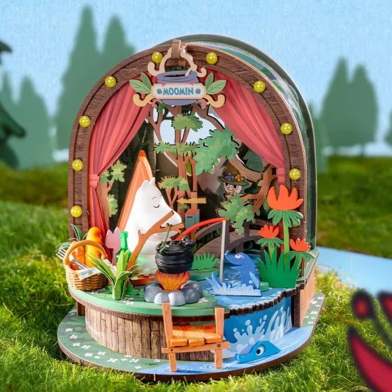 رولايف مجموعة مكعبات بناء Rolife Moomin Series Wooden Building Blocks Moomin House Valley Assembly Model Garden Party Forest Camp Ornament Toys Gift, DA010 4333970 - Image 4