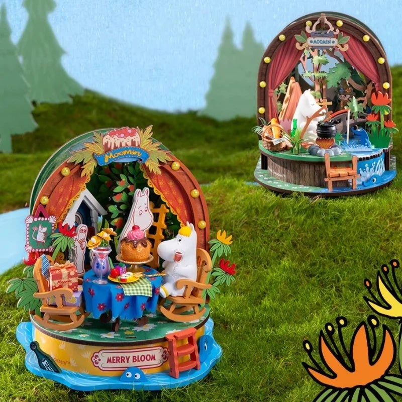 رولايف مجموعة مكعبات بناء Rolife Moomin Series Wooden Building Blocks Moomin House Valley Assembly Model Garden Party Forest Camp Ornament Toys Gift, DA010 4333970 - Image 5