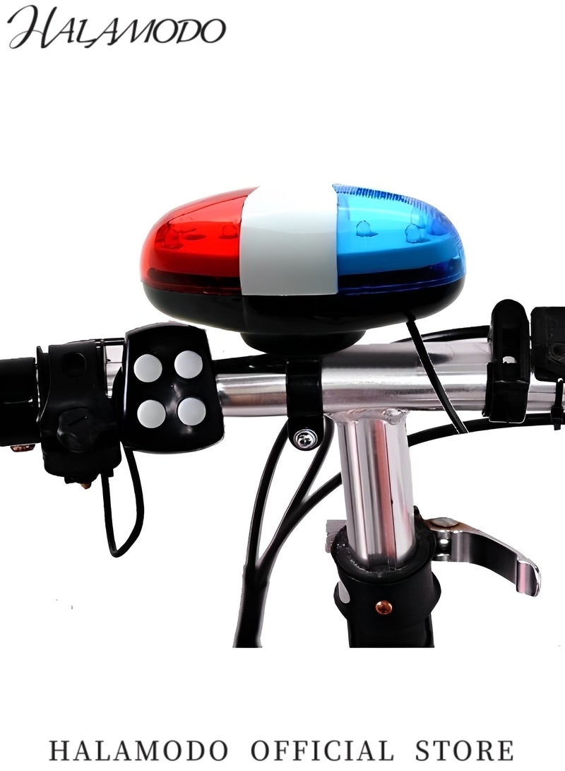 HALAMODO Bicycle Bell with 6 LED Lights Bicycle Sound Lights with 4 Sounds Trumpet Cycling Horn Bell Waterproof Bicycle LED Light for Warning Safety  - Image 2