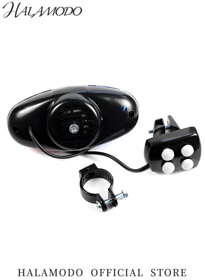 HALAMODO Bicycle Bell with 6 LED Lights Bicycle Sound Lights with 4 Sounds Trumpet Cycling Horn Bell Waterproof Bicycle LED Light for Warning Safety  - Image 5