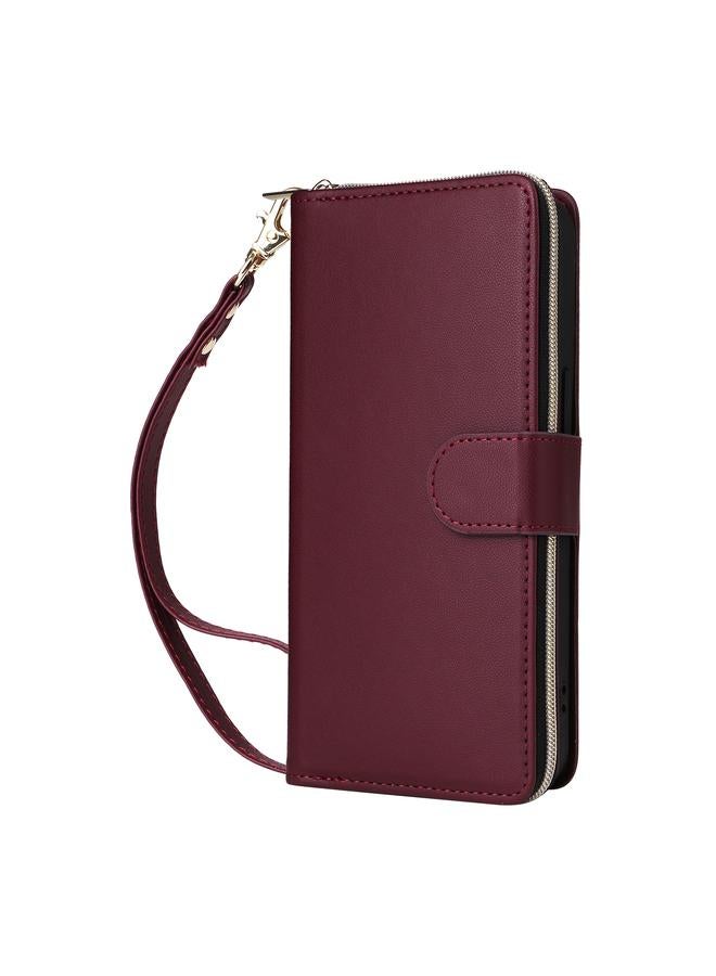 S-TOP Case For iPhone 12 / 12 Pro Nine-card Slots Zipper Wallet Bag Leather Phone Case - Image 2