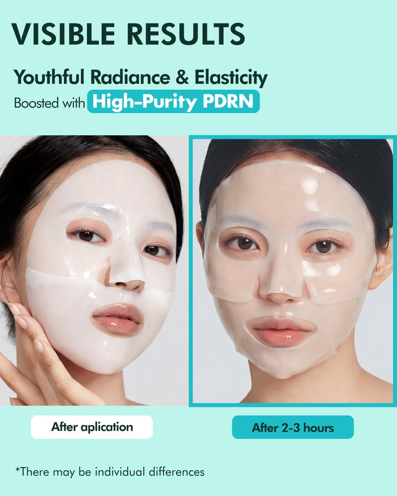 DERMAL Seoul Face PDRN Hydrogel Melting Mask (4 Pack) - 5% Salmon DNA Overnight Regeneration Facial Mask - Skin Barrier Repair & Calming Ritual with Cica & Probiotics - K-Beauty - Image 3