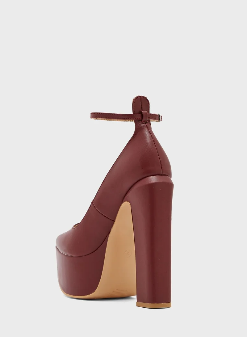 Ginger Platform Ankle Strap Pumps