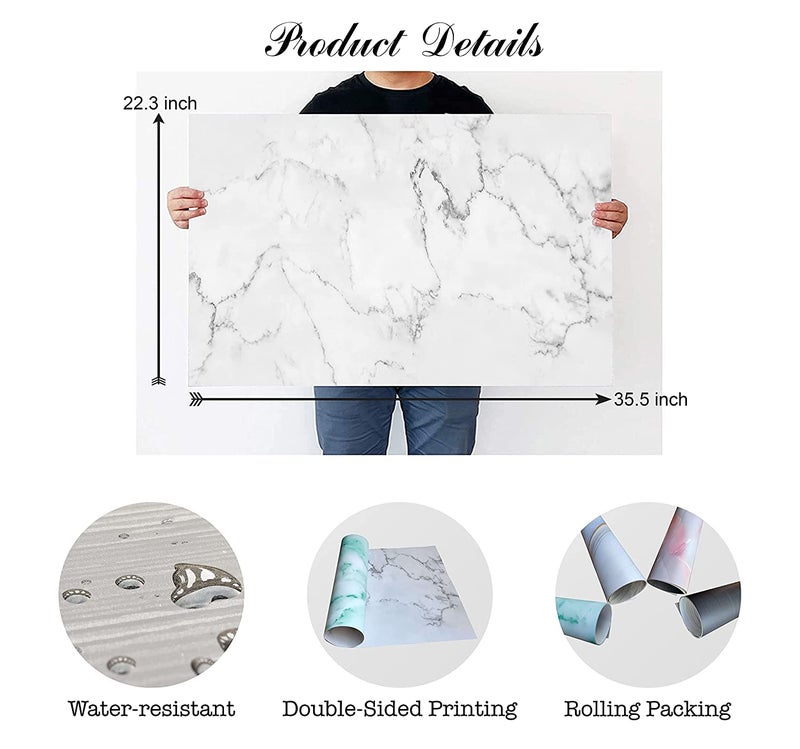 Print Master India Premium Flatlay Tabletop Photography Backdrop Background, Double Sided Waterproof Paper for Food, Small Product Professional Photo Shoot (56x90cm, Pack of 4) 8 Designs (July) - Image 2
