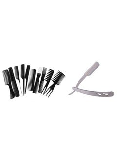 Steel Shaving Razor Straight Edge Folding Beard Shaving Blade Barber Hair Salon Razor And 10 Pcs Professional Combs - pzsku/ZAFBA620FEE8ACC7E8B71Z/45/_/1690523582/4bd5dc03-6228-41f8-9833-2e1fd35a3c62