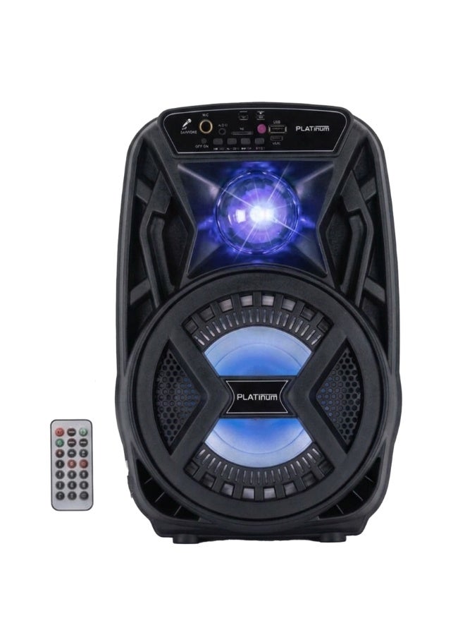 بلاتينيوم نظام مكبرات صوت كاريوكي محمول AH-620 مقاس 6.5 بوصة مزود بإضاءة LED ديناميكية وجهاز تحكم عن بعد، مكبر صوت لاسلكي متعدد الوسائط مع خاصية التوصيل والتشغيل عبر منفذ USB، وفتحة لبطاقة Micro SD، ومدخل AUX، ودعم الميكروفون، مناسب للترفيه المنزلي والحفلات. - Image 1