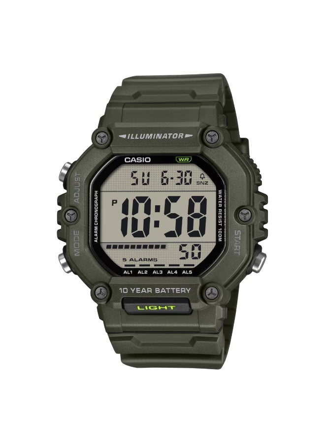 كاسيو ساعة كاسيو AE-1600HX-3AVDF الرقمية الرياضية باللون الأخضر الزيتوني - Image 1
