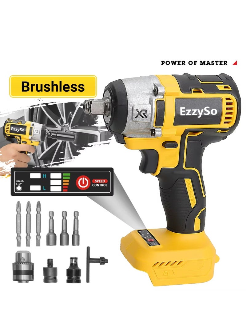 EzzySo مجموعة مفك صدمات ليثيوم أيون بدون فرشاة 48 فولت، أداء عزم دوران عالي، ملحقات متعددة الوظائف، تعزز كفاءة عملك على الفور - Image 2