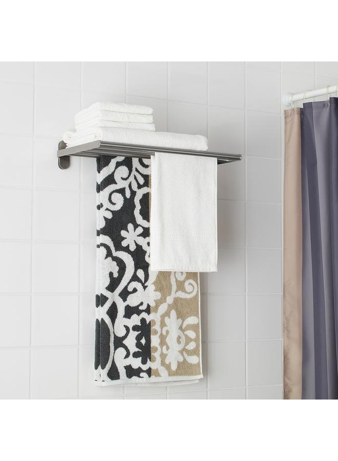 زبون رف حائط مع حامل مناشف، ستانلس ستيل، 47×27 سم - Image 2