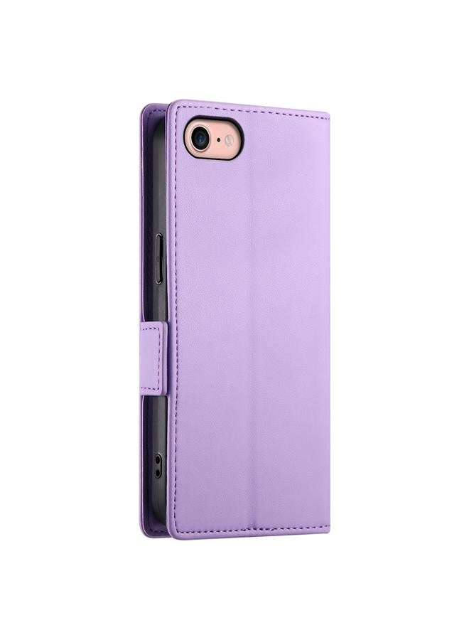 اس-توب جراب لهاتف iPhone SE 2022 / SE 2020 / 8، جراب هاتف من الجلد المصقول المغناطيسي مع مشبك جانبي - Image 3