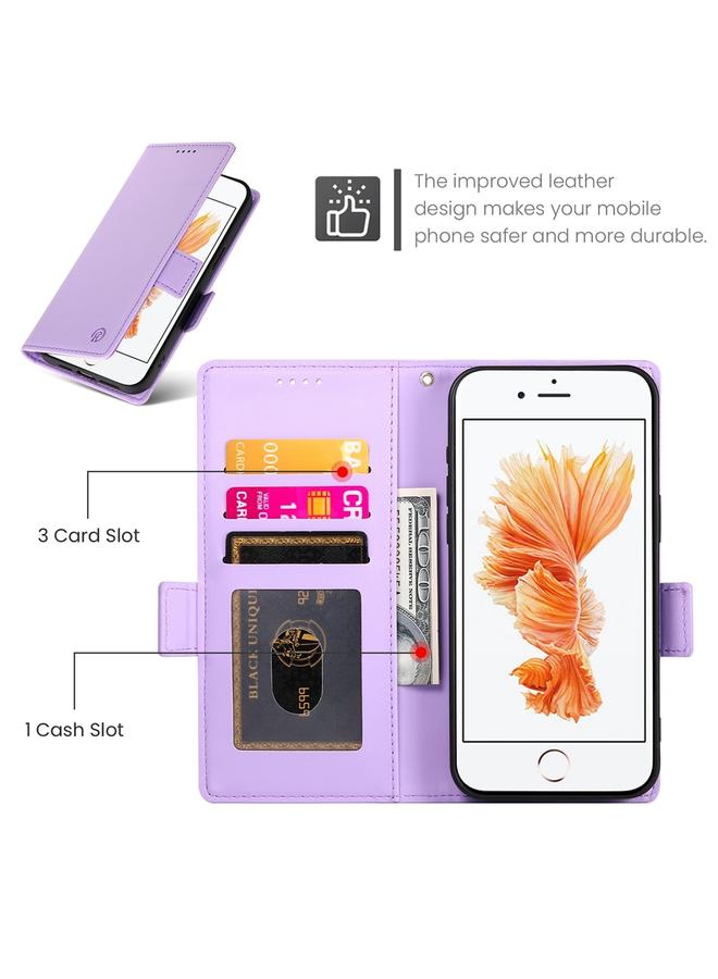 اس-توب جراب لهاتف iPhone SE 2022 / SE 2020 / 8، جراب هاتف من الجلد المصقول المغناطيسي مع مشبك جانبي - Image 4