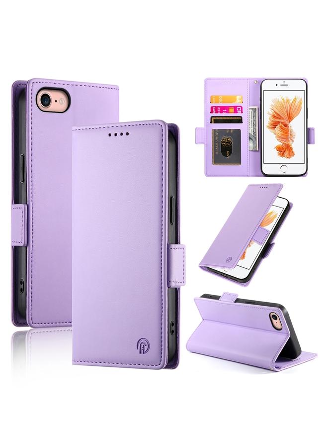 اس-توب جراب لهاتف iPhone SE 2022 / SE 2020 / 8، جراب هاتف من الجلد المصقول المغناطيسي مع مشبك جانبي - Image 1