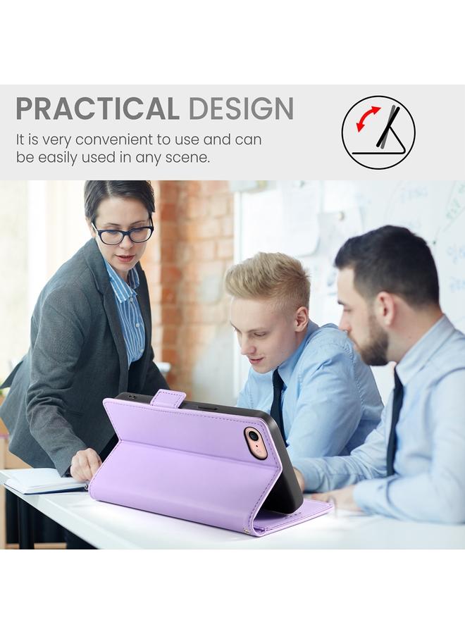 اس-توب جراب لهاتف iPhone SE 2022 / SE 2020 / 8، جراب هاتف من الجلد المصقول المغناطيسي مع مشبك جانبي - Image 5