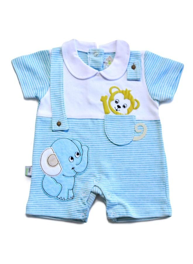 BabyShoora - Baby Stripped jumpsuit with hat - Image 1