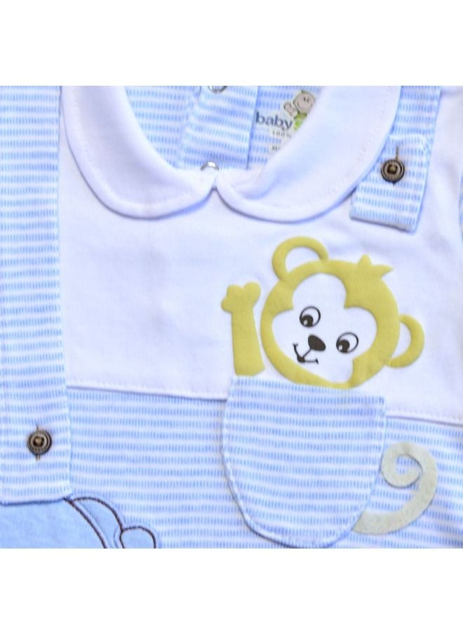 BabyShoora - Baby Stripped jumpsuit with hat - Image 1